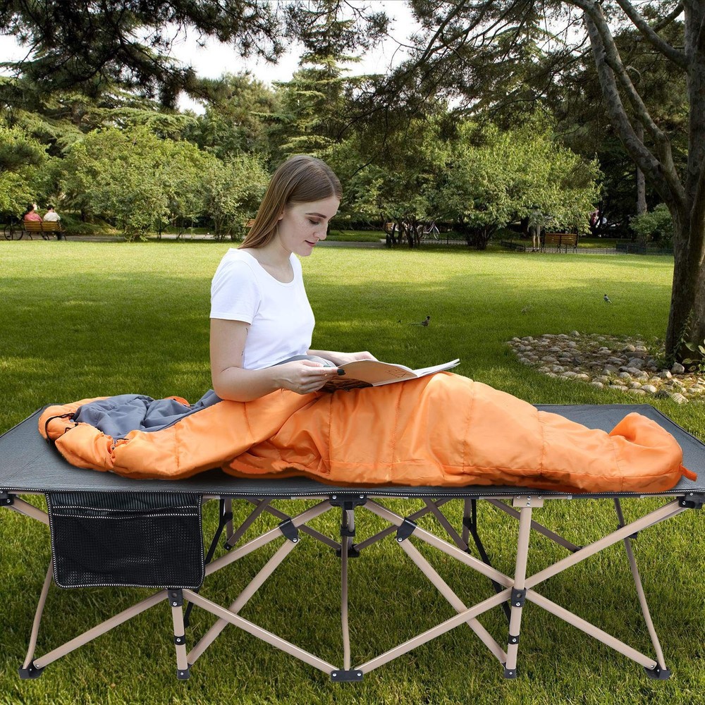 Oversized Camping Cots for Adults 500lbs, 33.5'' Extra Wide Tall Sleeping Cot...