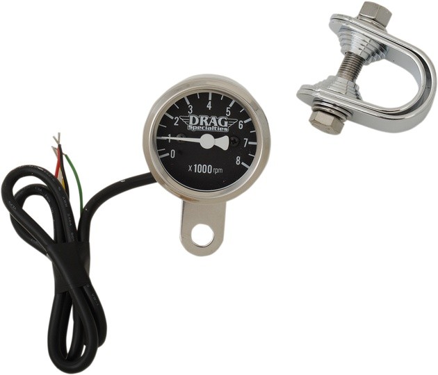 DS Mini Electronic Tachometer with LED & Clamp Mount 1-7/8" Black Face