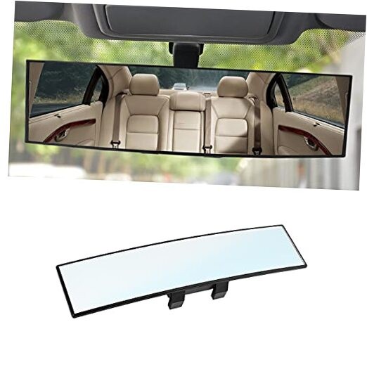 Car Rearview Mirrors, Shock Resistant Interior Clip-on Panoramic Rear White