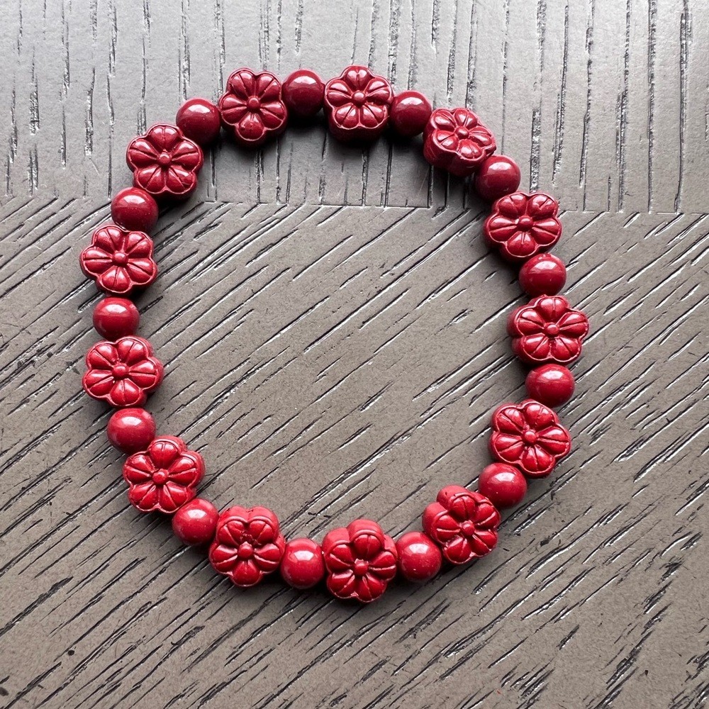 Cinnabar flower bracelet 6.5’