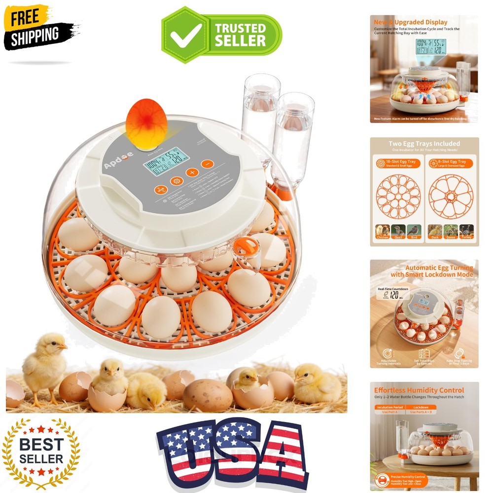 Egg Incubators for Hatching Eggs, Temperature and Humidity Control, Automatic...