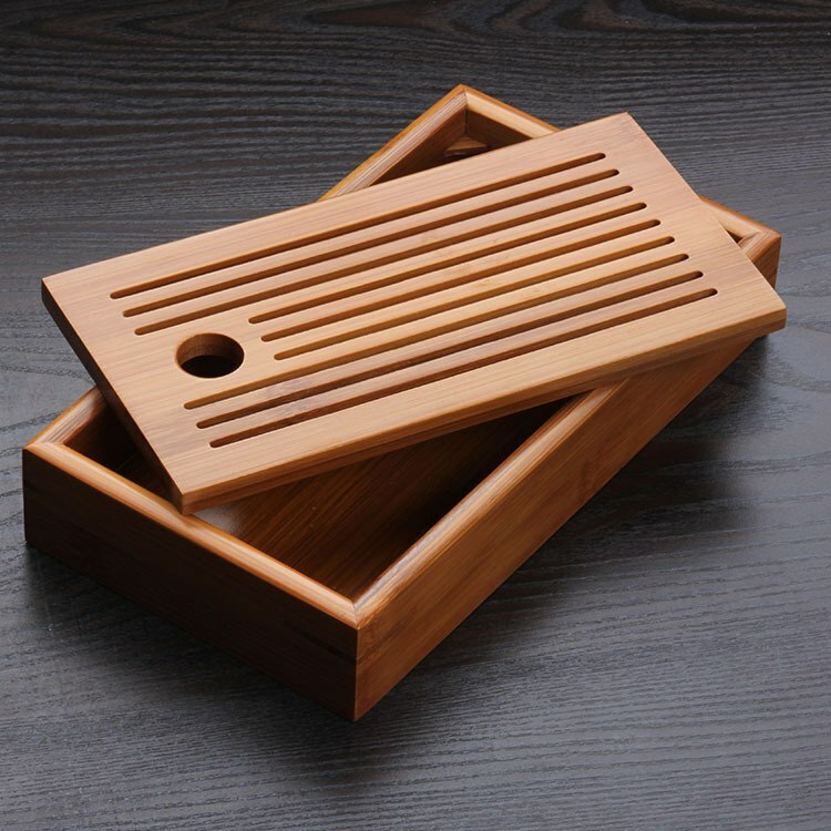 Chinese Bamboo Tea Tray Solid Tea Board Kung Bamboo Fu Tea Tools for Cup Tray