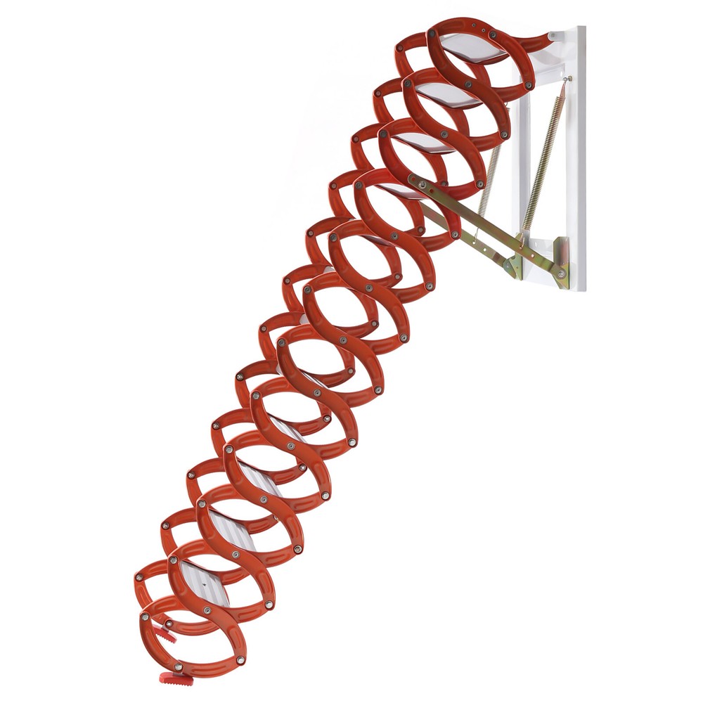 12 Steps Attic Ladder Folding Loft Ladder Wall Mounted Pull Down Attic Stairs