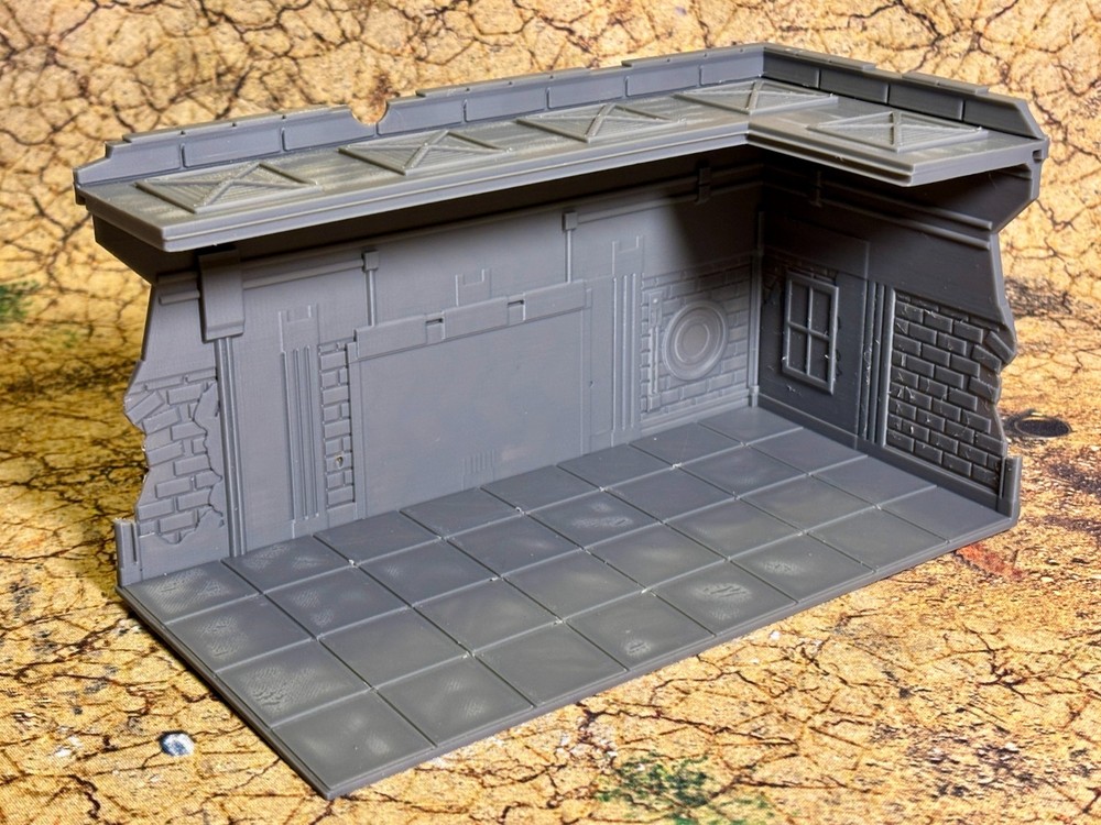 Plastic UKTC 40k Terrain Small L Ruin (1 Piece) - Easy stack system - Right hand
