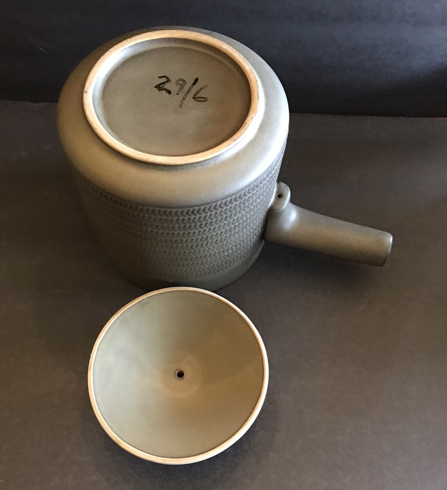 MCM Pottery Herringbone Pattern 6X6 Ceramic Saucepan? Server 29/6 Grey
