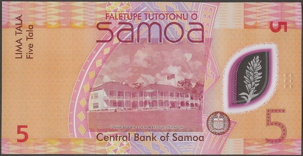 SAMOA New B123a 5 TALA 2023 Polymer @ Ebanknoteshop