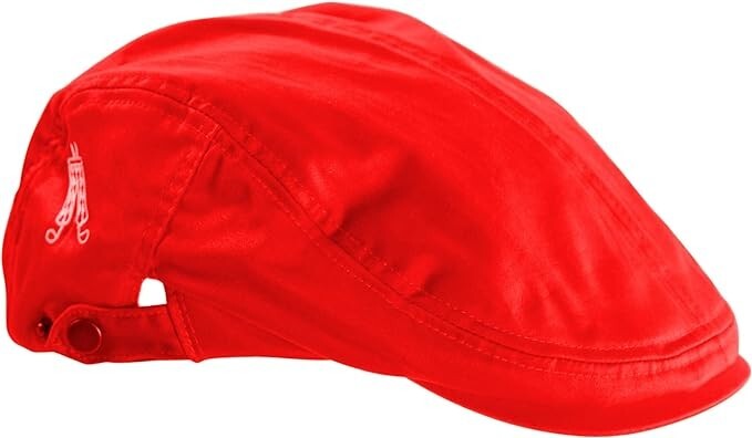 Royal and Awesome Golf Hat Men`s Bright Red Golf Flat Cap Adjustable