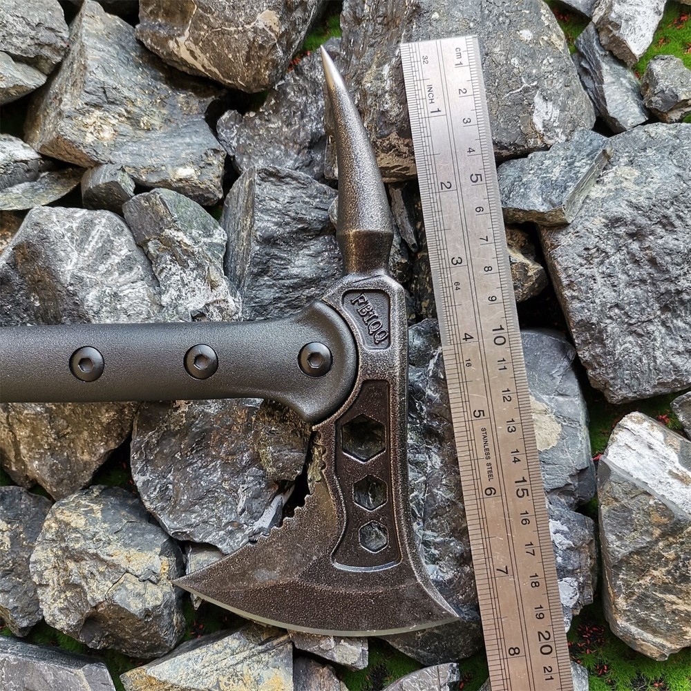 Handforged sharp multi-function outdoor stainless steel jungle logging axe