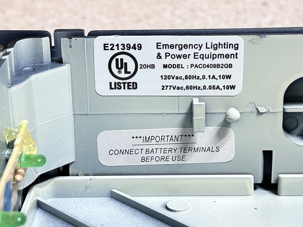 Emergency Lighting Commercial 2 Light Black Double Face Green Exit Sign PAC0409B