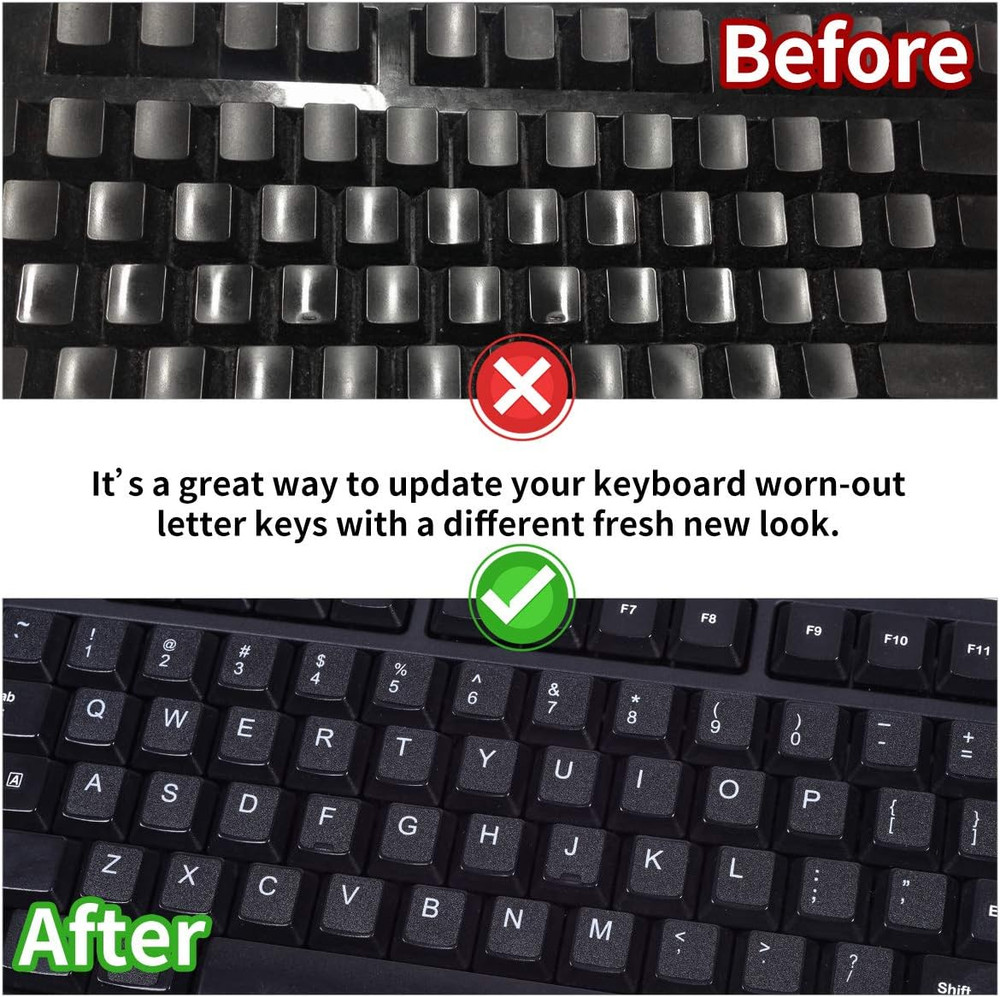 English Keyboard Stickers, 2 Pack Replacement Keyboard Letters Sticker