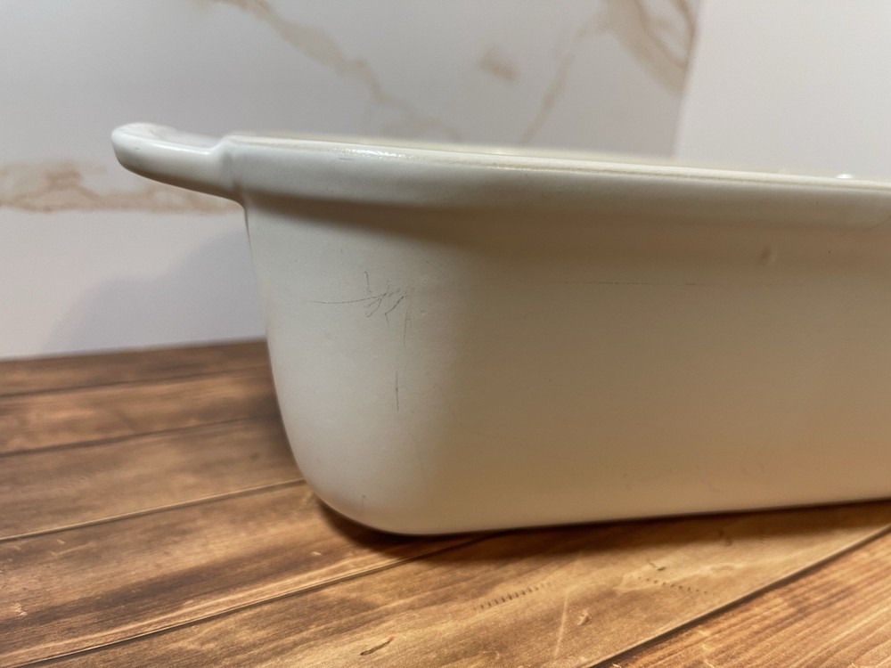Le Creuset White Stoneware Ceramic Loaf Pan Rectangle