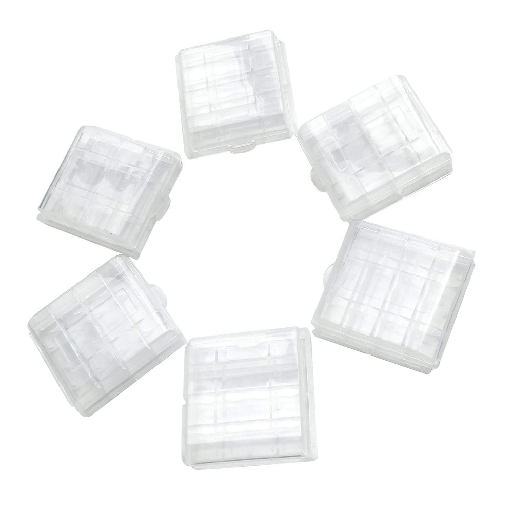6 Pack Battery Case Holder Container Portable Storage Case for Home Office