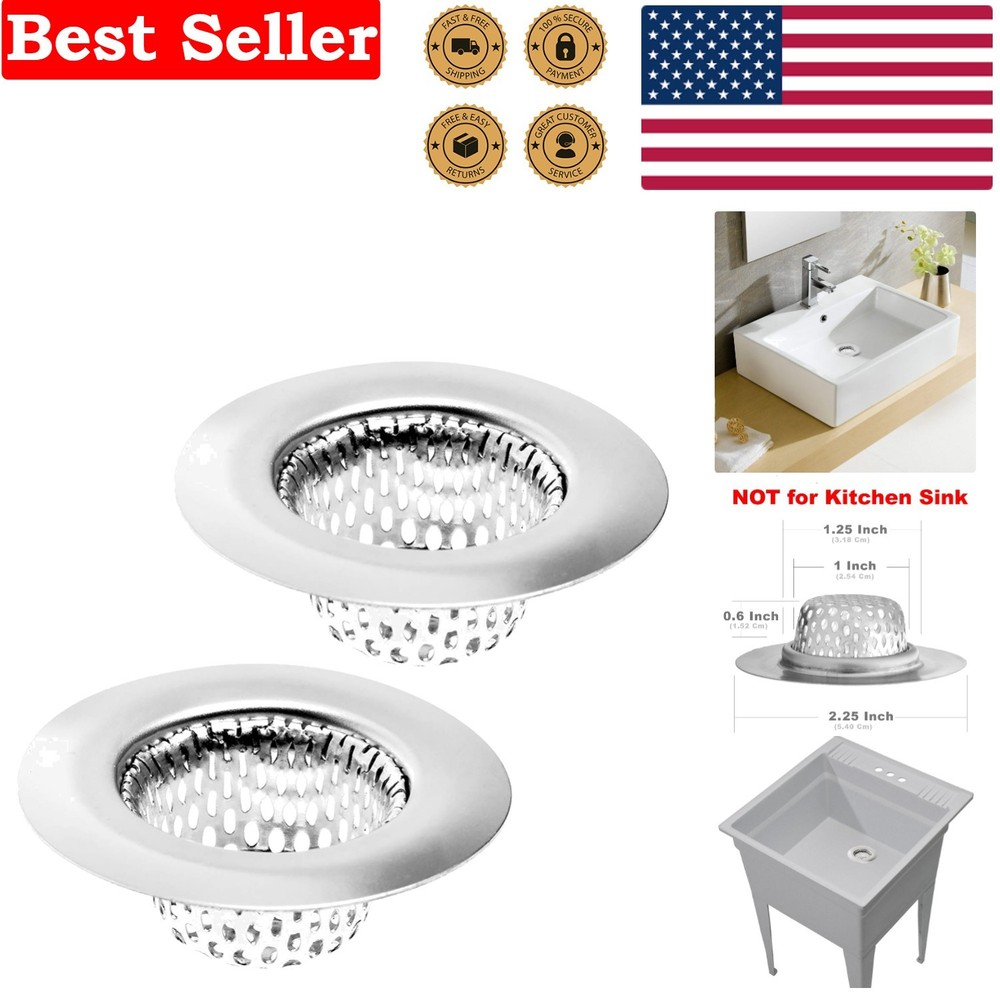 Efficient 2 Pack Hair Catcher Sink Strainers - Rust-Resistant Stainless Steel