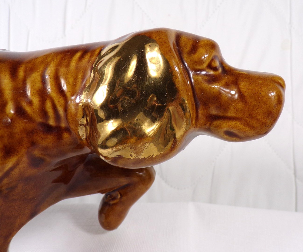 McCoy Hunting Dog Pointer Setter Brown Planter