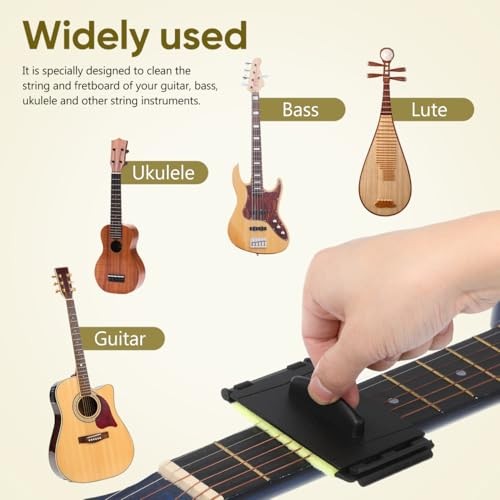 Professional Guitar String Scrubber & Fingerboard Cleaner – Reusable, Washable