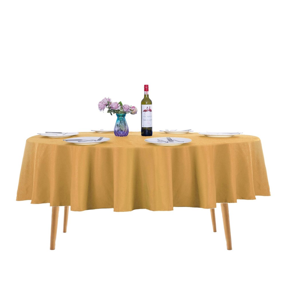 2pack 70 Inch Gold Tablecloth in Washable Polyester Fabric for Wedding/Banque...
