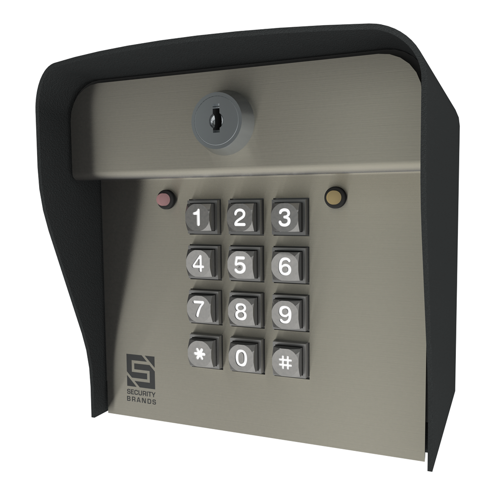 Security Brands ADV-1000 Programmable Gate Keypad Post Mount 1000 Codes 2 Doors