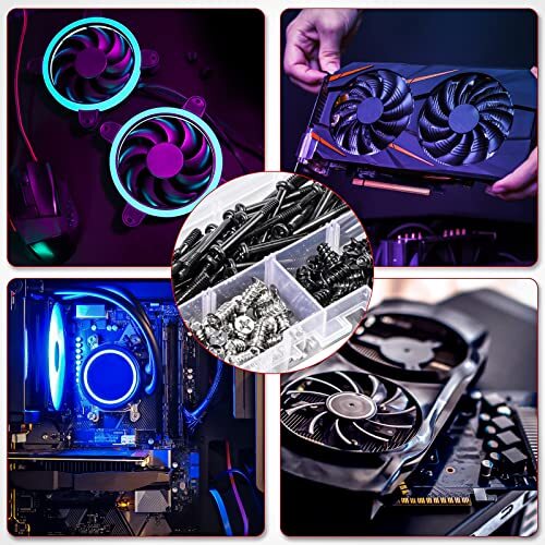 Zmbroll PC Computer Case Cooling Fan Screws Cross Recessed Head Self Tapping