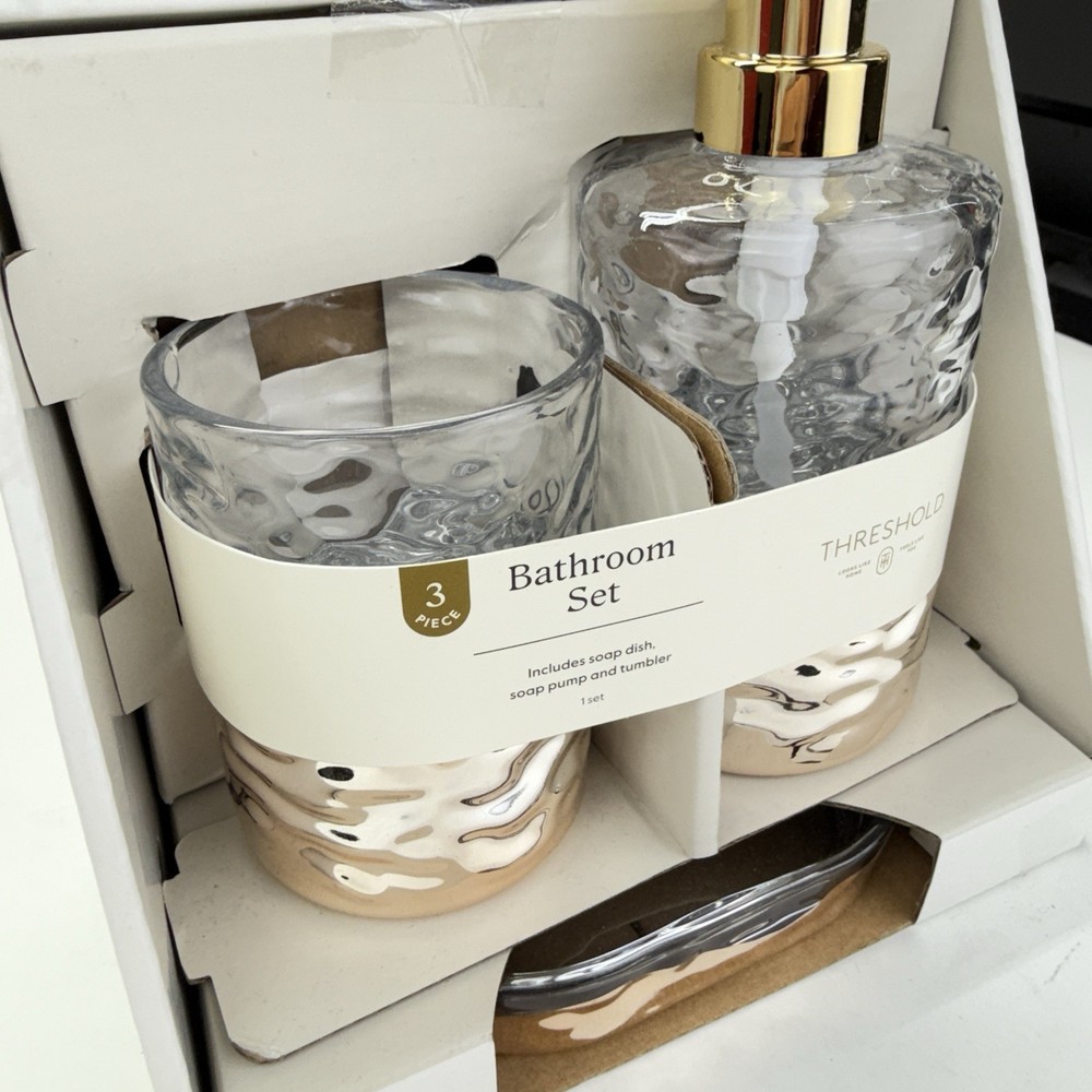 3pc Luxe Coordinate Bath Bundle Set - Threshold Brand New