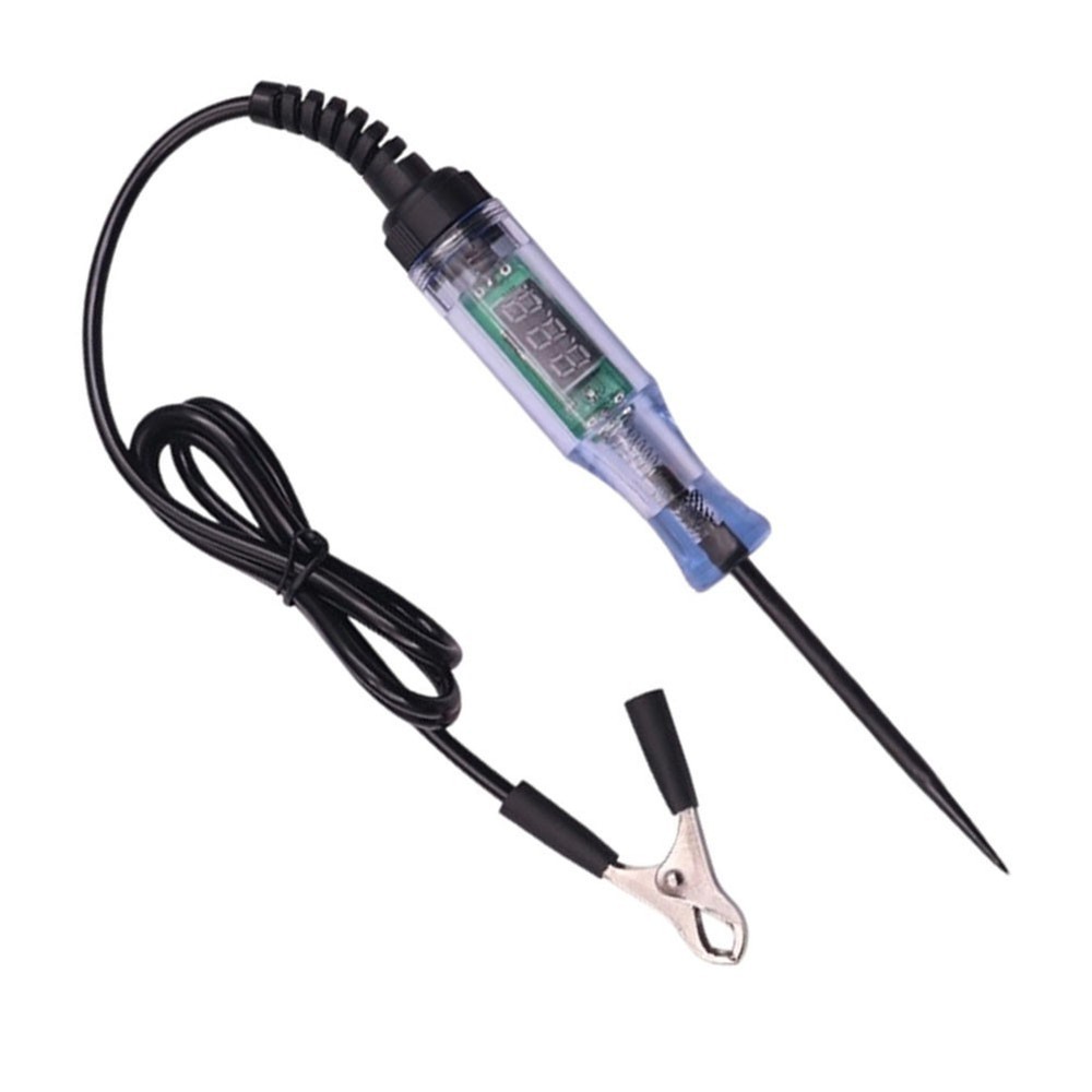 LED Voltage Test Probe Pen for Auto Circuits 6V 12V 24V DC with Extended Wire