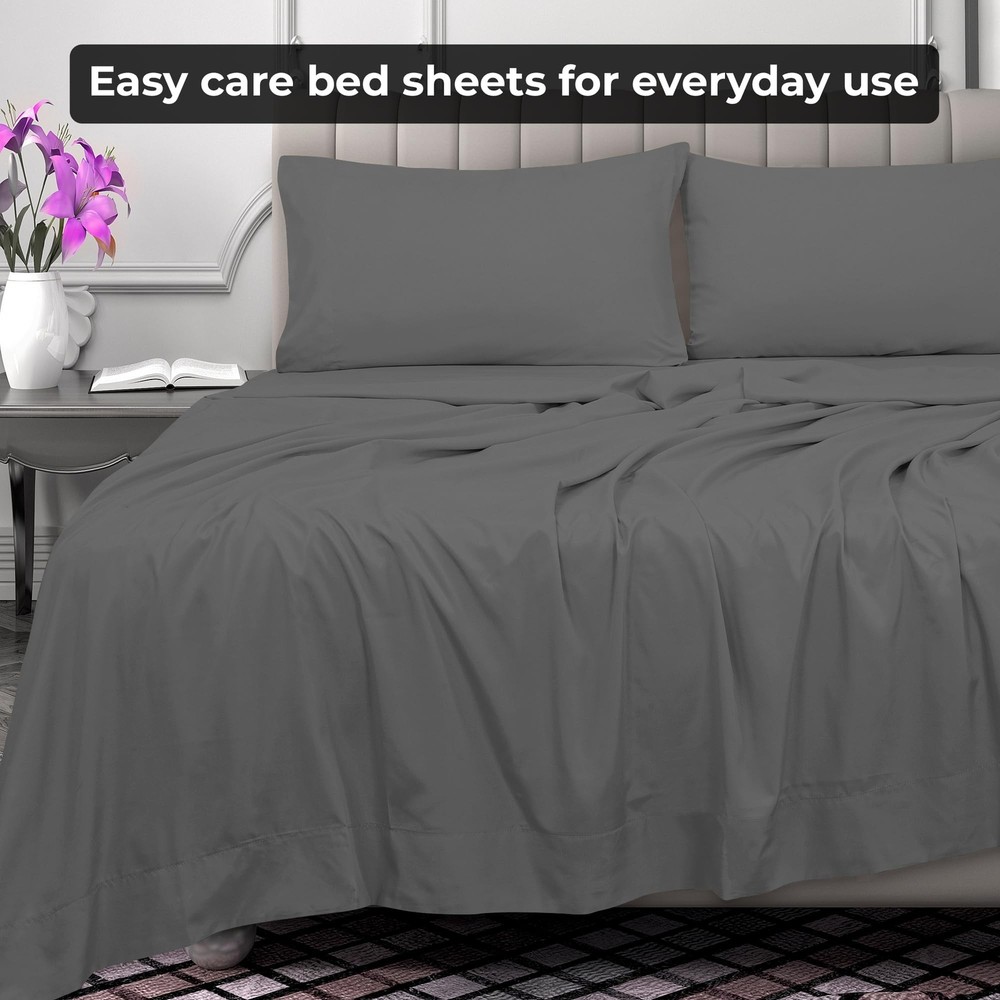 Royale Linens 6 Pack Bulk Flat Sheet Set - Top Sheets - Soft 1800 Microfiber ...