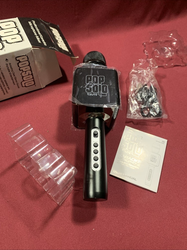Pop Solo Bluetooth Karaoke Microphone - Black