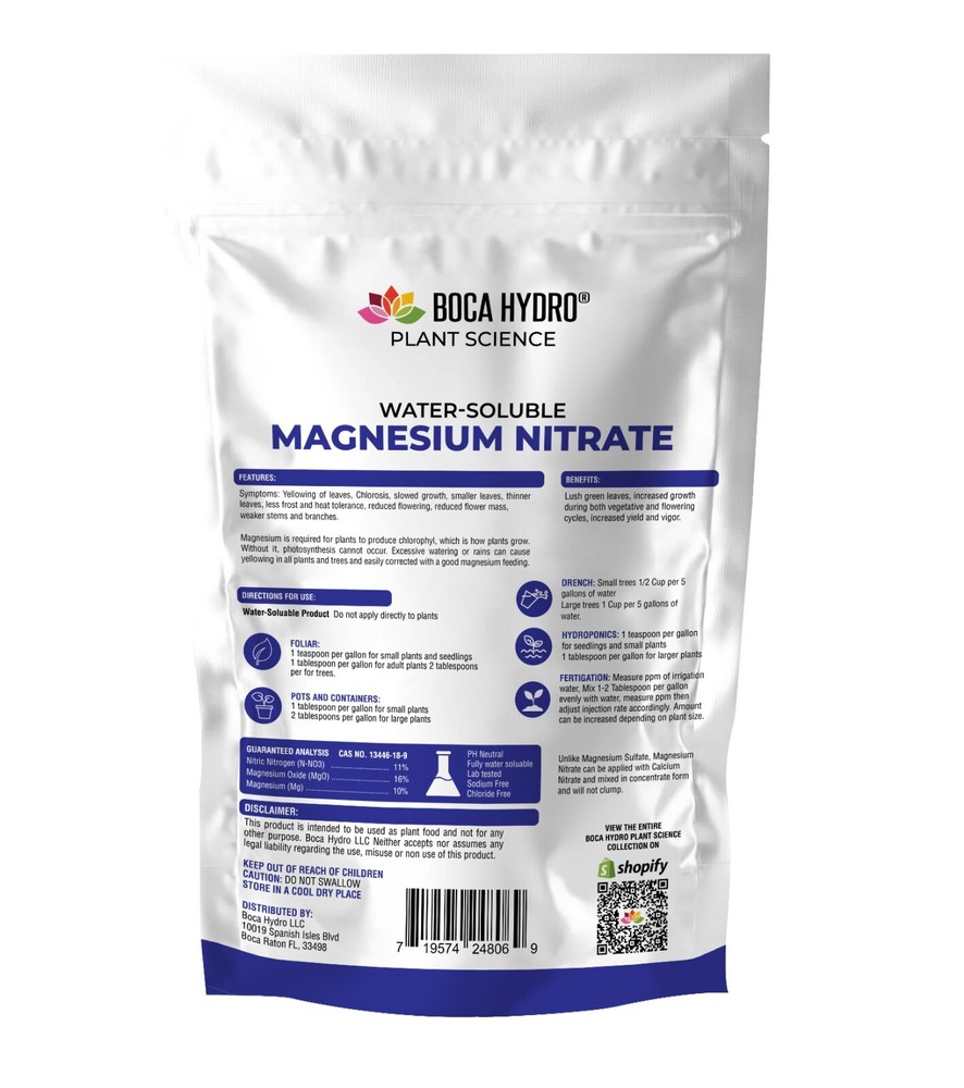 Boca Hydro Magnesium N Water Soluable Nutrient Fertilizer
