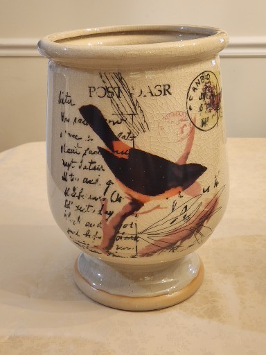 Song bird Crackle like Vase