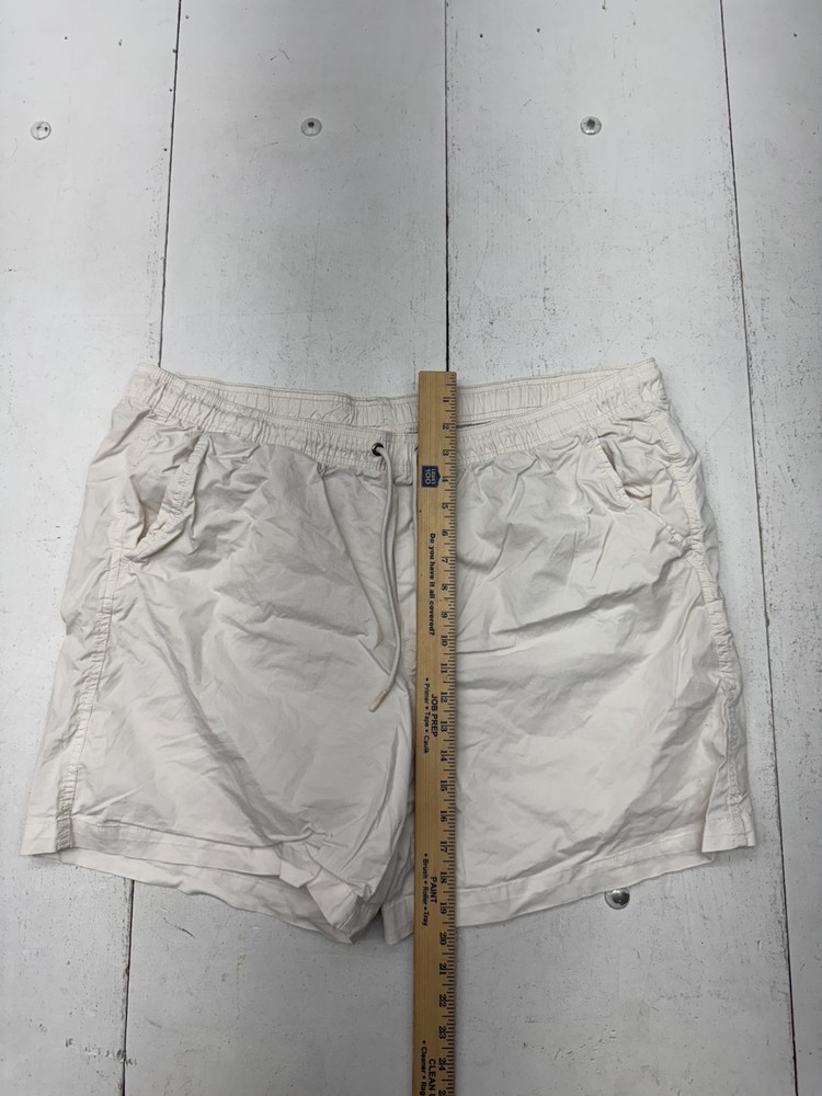 VRST Solid White Drawstring Basic Athletic Running Shorts Mens Size XXL