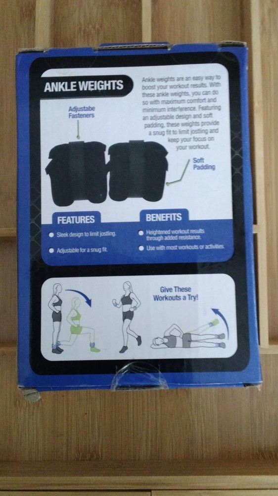 PRO Strength 2 lb Adjustable Ankle Weights Set Black Soft Durable Secure Closure