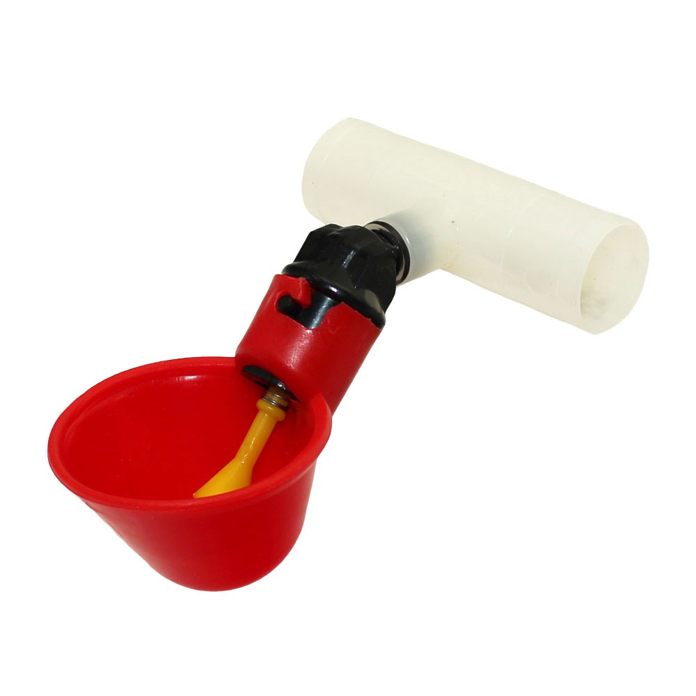 One (1) Automatic Waterer Drinker Cup and Clear Fitting Chicken Water Poultry