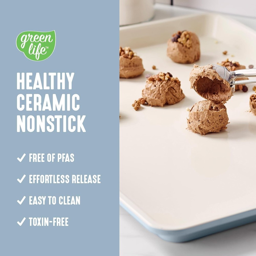 Durable 18” x 13” Half Baking Sheet - Toxin-Free Ceramic Nonstick Coating