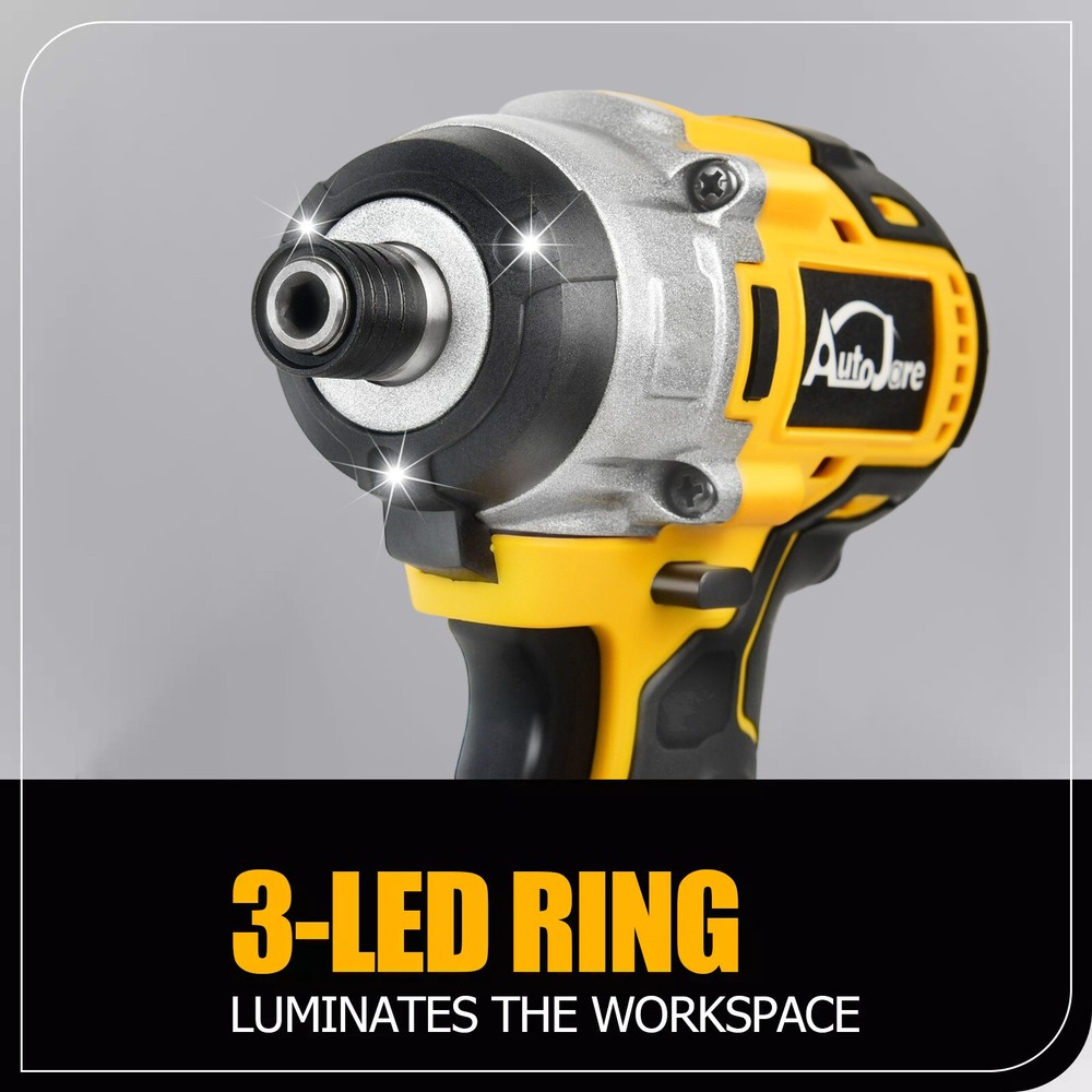 For DEWALT DCB204 20V MAX Cordless 1/4" 20Volt Brushless Impact Driver TOOL ONLY