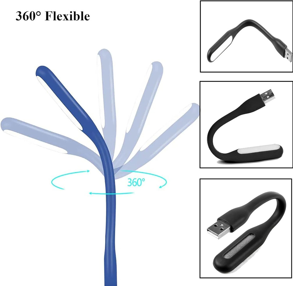 Mini Flexible Light, Portable USB Led Reading Night Lamp for PC Laptop Computer