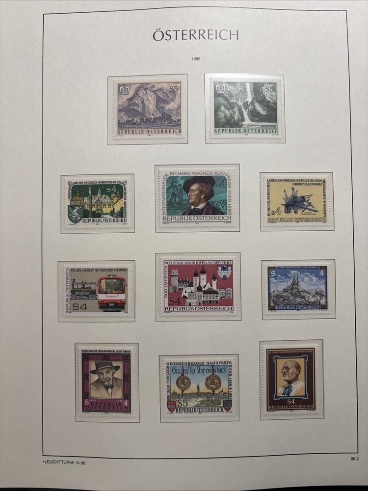 AUSTRIA 1986 COMPLETE MNH** - EXCLUDING ALBUM SHEETS