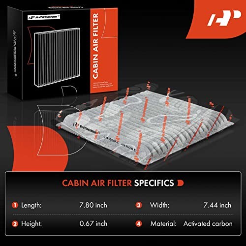 2-PC Engine & Cabin Air Filter with Activated Carbon Compatible with Ford