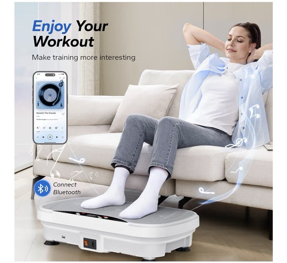 MERACH Vibration Plate Exercise Machine with LED Display and Bluetooth