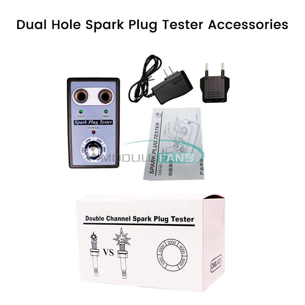 Dual Hole Car Spark Plug Tester Diagnostic Ignition Analyzer Tester AC100-240V