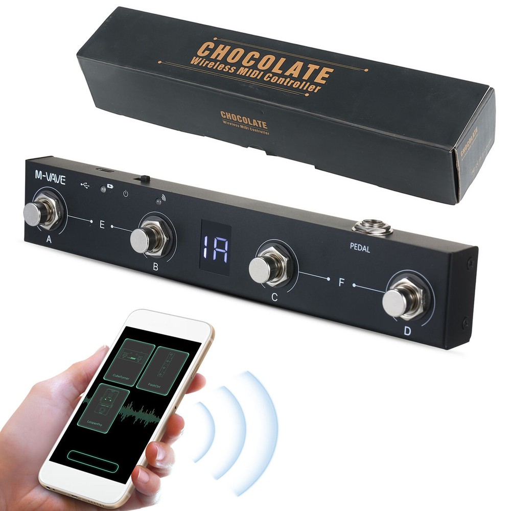 M-VAVE Rechargeable Bluetooth Wireless MIDI Controller 4 Button MIDI Foot Pedal