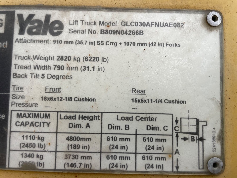 Yale GLC030AFNUAE82