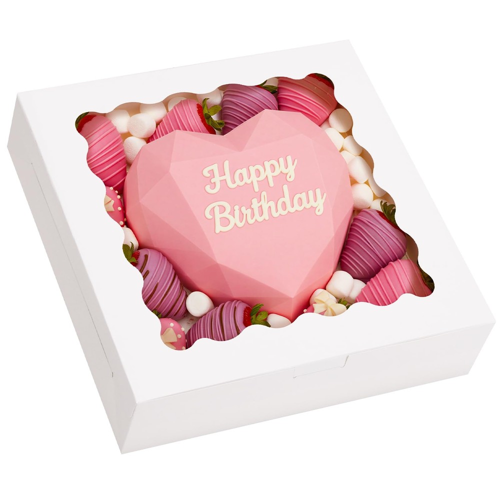70pcs White Pie Boxes, 10x10x2.5 Bakery Boxes with Window, Cookie Boxes for P...