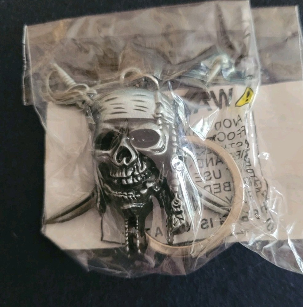 Skull & Crossbones Keychain With Split Ring ~ Arrr Pirate Gift
