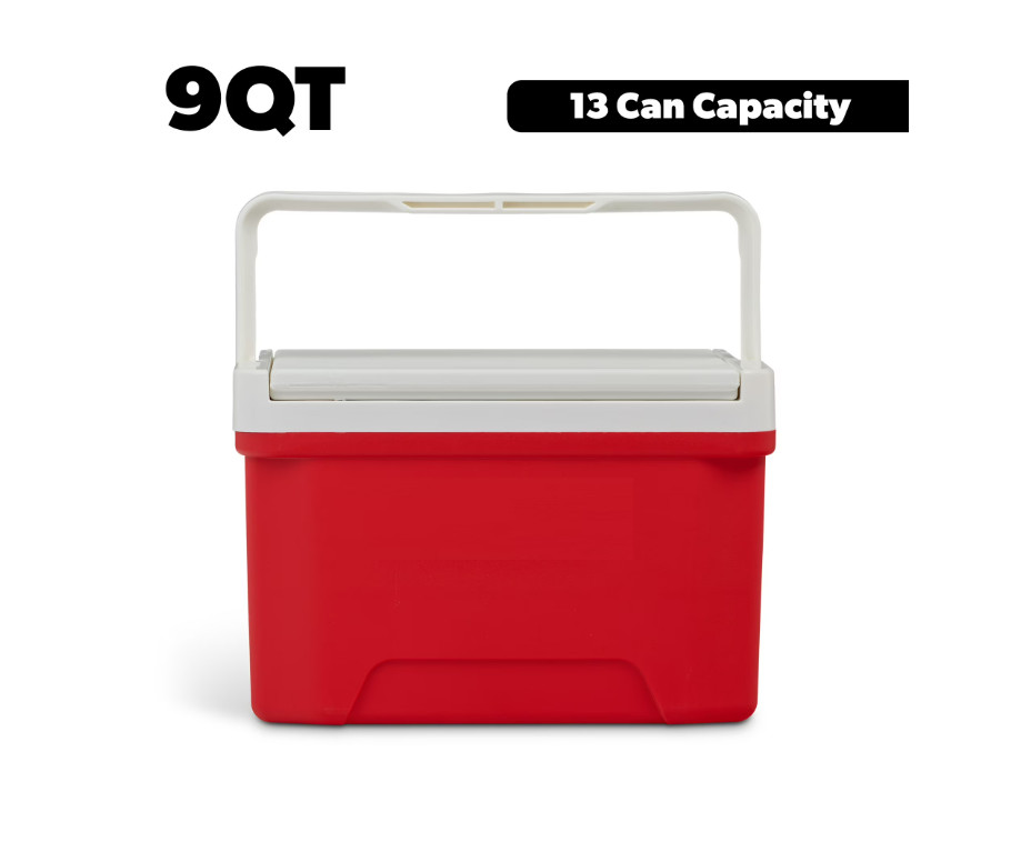 9 QT Laguna Ice Chest Cooler, Red