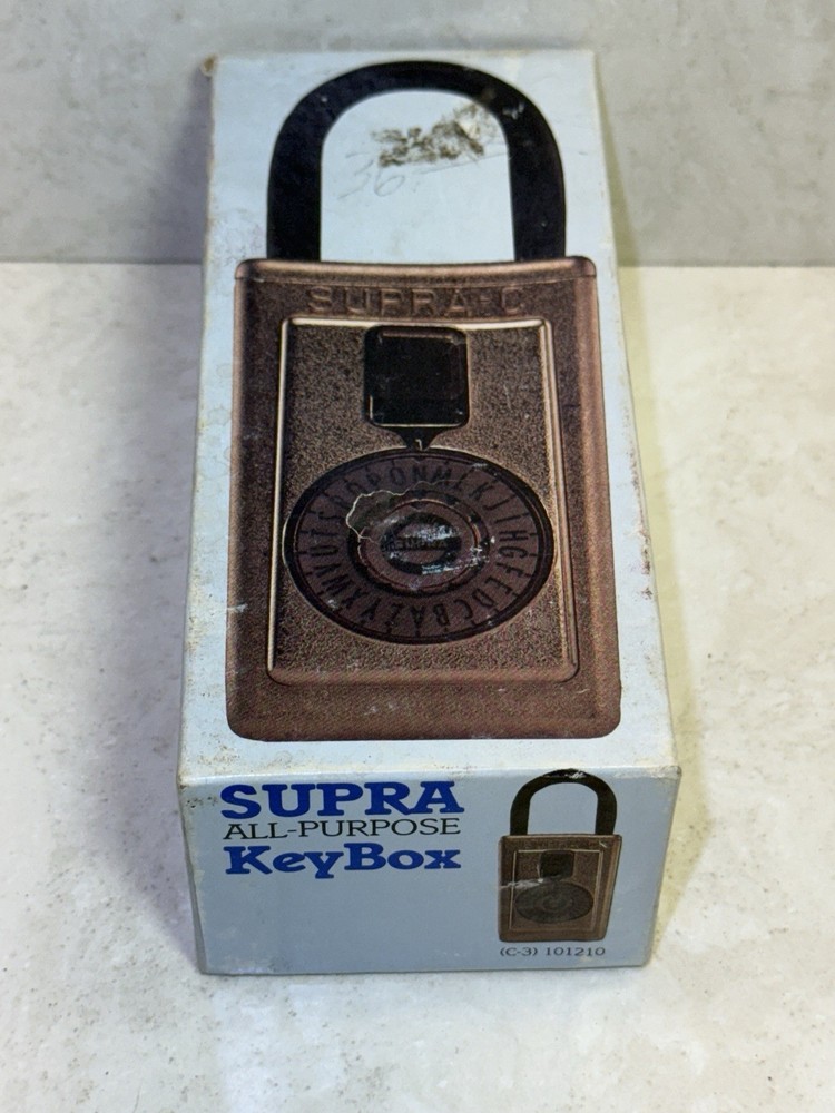 Supra C Heavy-Duty Vintage Key Storage Combination Lock Box - LOCKED - NO CODE