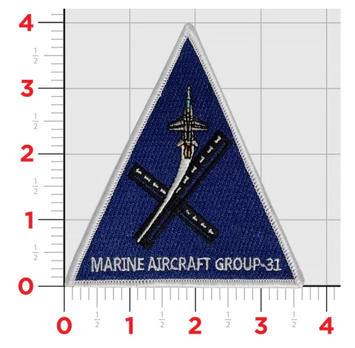 MARINE CORPS MAG-31 CHEST EMBROIDERED HOOK & LOOP PATCH