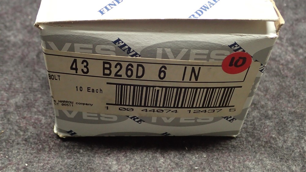 Ives/Schlage 043B26D, 6" Medium-Duty Surface Bolt Solid Brass Satin Chrome (G19)