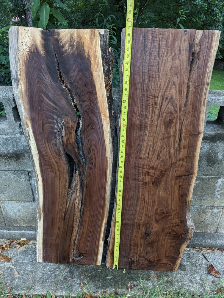 Black Walnut Slabs (Live Edge) River Table Set (Epoxy set) NICE !!!
