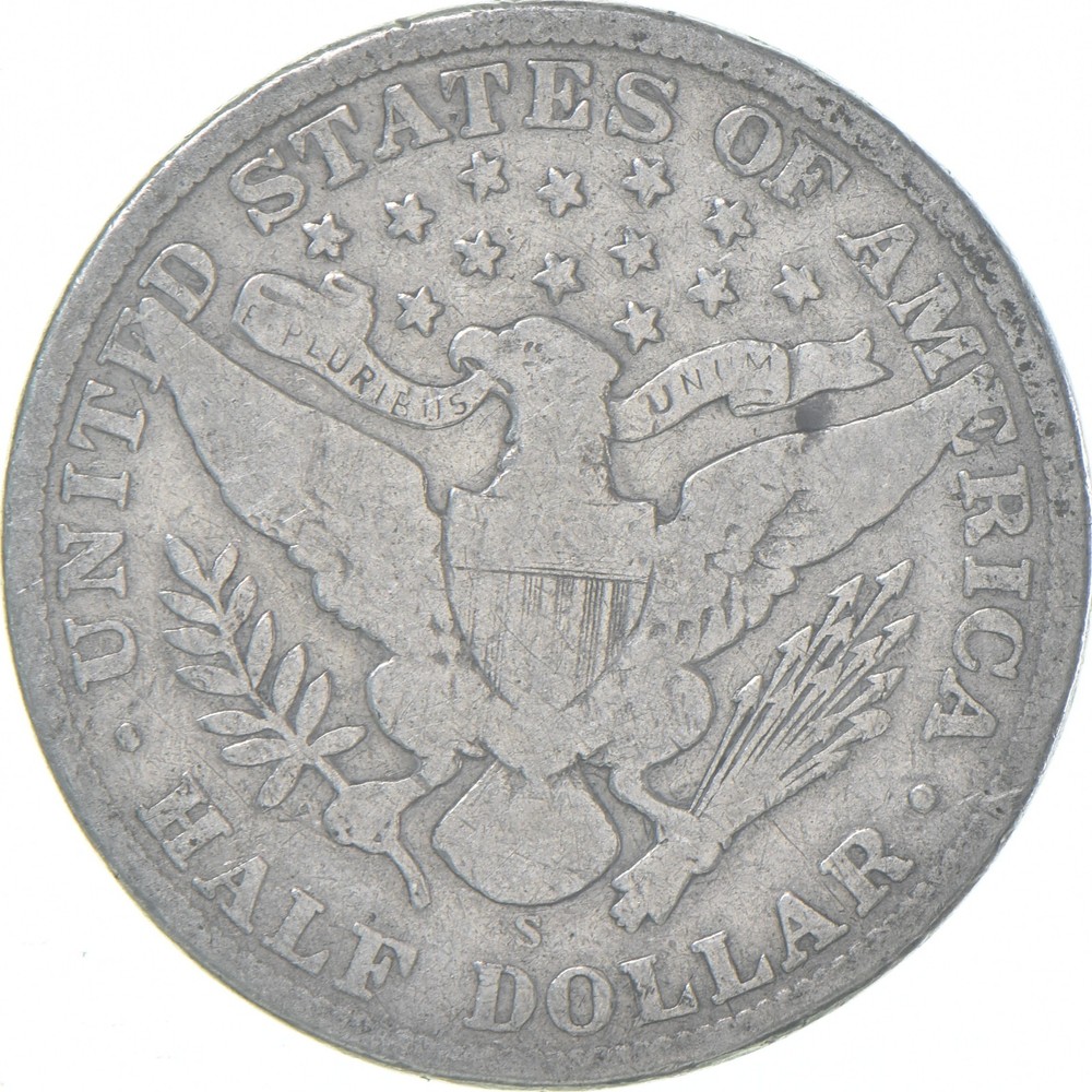 1910-S Barber Half Dollar Average Circ