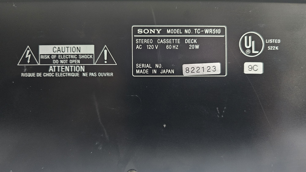 Sony TC-WR510 Dual Stereo Cassette Deck *POWERS ON*