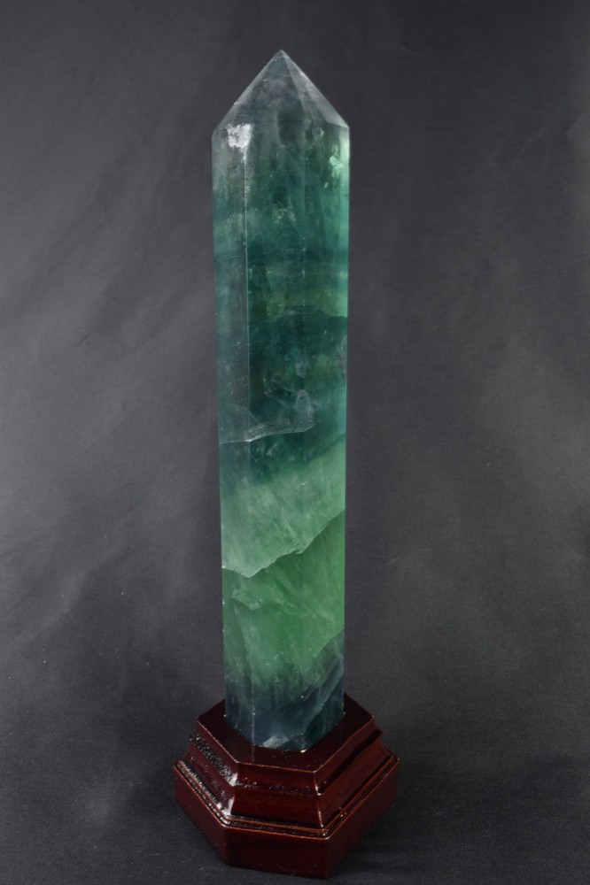 Green Fluorite Tower / Obelisk – UV Reactive Crystal Display